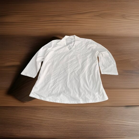Women’s Appleseeds White V Neck Medium - Picture 1 of 3